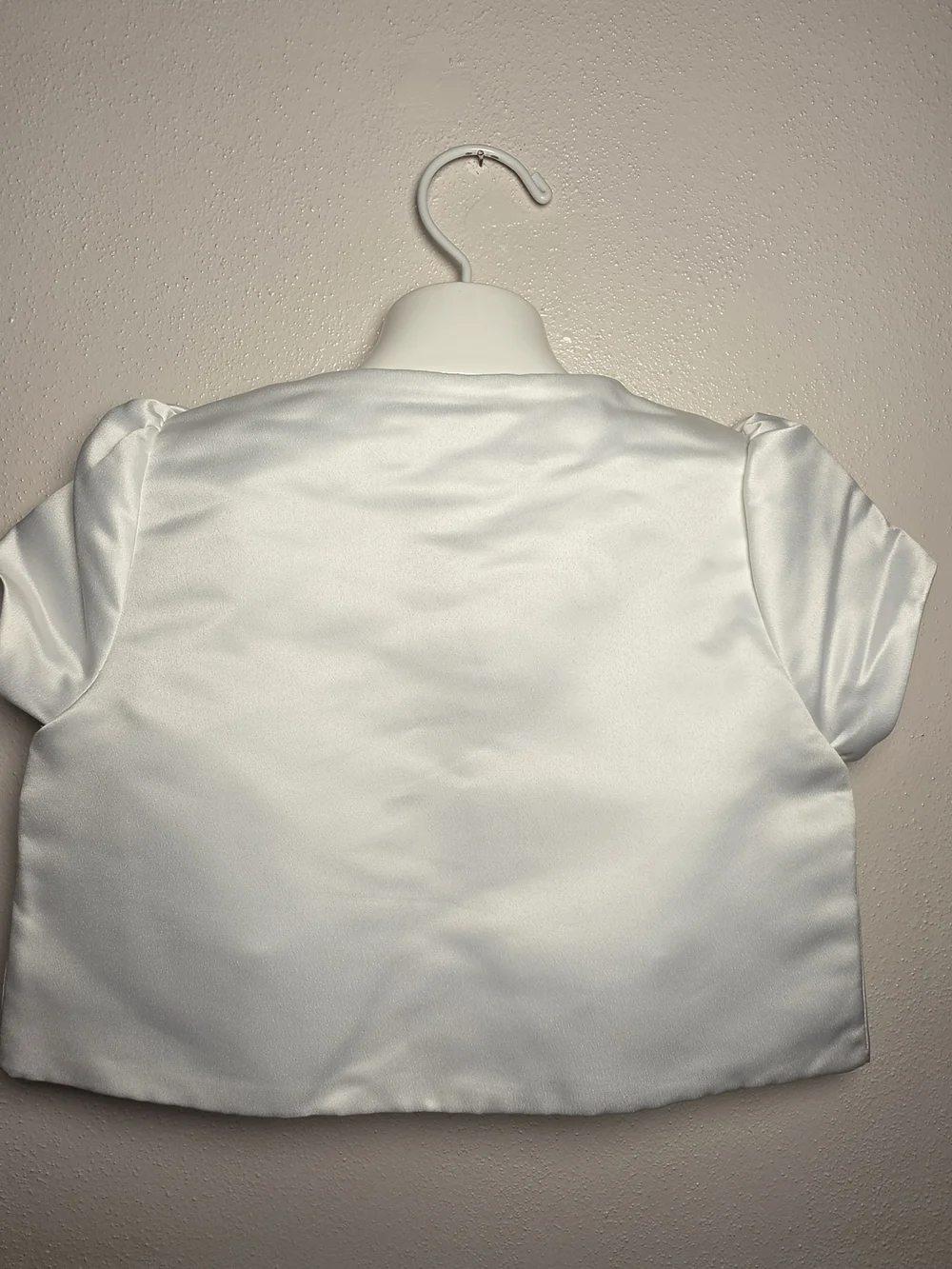 Special Occasion Girls White Satin Bolero Jacket